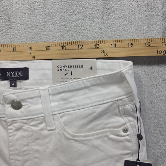 NYDJ Jeans Womens 4 Optic White Alina Convertible Ankle Lift Tuck Stretch Denim - Picture 12 of 16